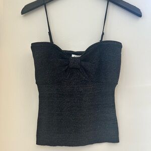 Heartloom Black Glitter Camisole with Bow